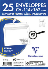 Clairefontaine Briefumschläge, C6, 114 x 162 mm, weiß