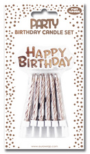 Clairefontaine Geburtstagskerzen "Happy Birthday", rosegold