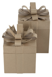 décopatch Pappmaché-Geschenkboxen, eckig, 2er Set