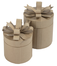 décopatch Pappmaché-Geschenkboxen, rund, 2er Set
