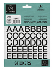 EXACOMPTA Selbstklebebuchstaben A-Z, 20 mm, schwarz EXACOMPTA Selbstklebebuchstaben A-Z, 20 mm, schwarz