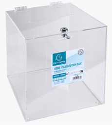 EXACOMPTA Aktionsbox, aus Acryl, abschließbar, glasklar