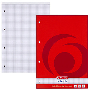 HERLITZ Briefblock A4 100 Blatt kariert 4-Loch geleimt
