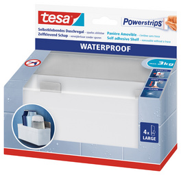 TESA Powerstrips - Duschkorb - Wand-montiert - Edelstahl - Weiß - Kunststoff - 