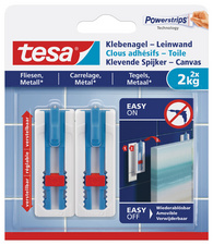 TESA Powerstrips Klebenagel, für Fliesen und Metall, 2,0 kg für Leinwand und Ke