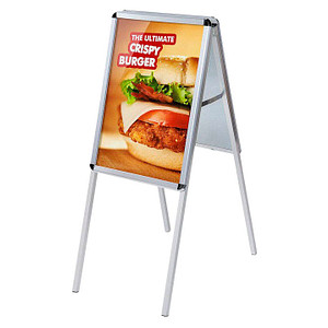 Showdown® Displays Kundenstopper silber DIN A2 2 Fächer