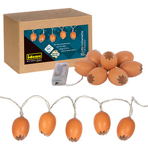 Idena 10er Ostern LED Lichterkette braun 1,2 m