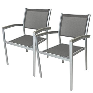 2 Garden Pleasure Gartenstühle Grace grau