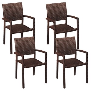 4 Garden Pleasure Gartenstühle Malaga braun