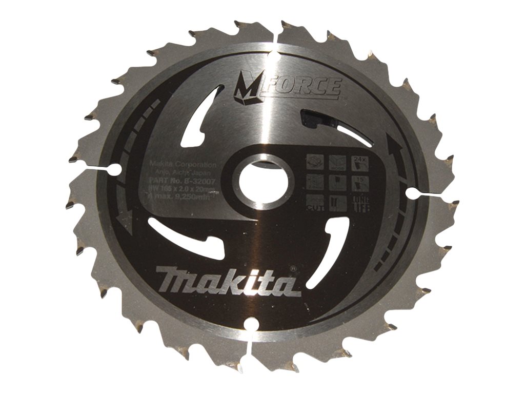 MAKITA M-FORCE Kreissägeblatt 165x20x24Z B-32007 Durchmesser: 165 mm Dicke:1.2 