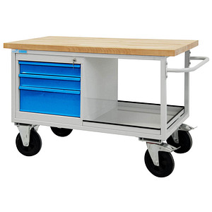 ADB Werkbank lichtgrau, lichtblau 130,0 x 60,0 x 82,7 cm