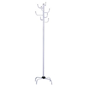 HAKU Möbel Kleiderständer 43099 weiß Metall 8 Haken 37,0 x 180,0 cm