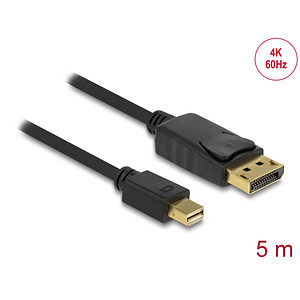 DeLOCK Mini-DisplayPort/DisplayPort Kabel 4K 60 Hz 5,0 m schwarz