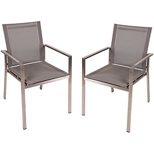 2 Garden Pleasure Gartenstühle Sienna grau