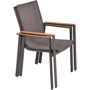 2 Garden Pleasure Gartenstühle Silea grau