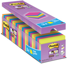 3M Post-it Super Sticky Notes Haftnotizen, 76 x 76 mm Vorteilspack, 90 Blatt/Bl
