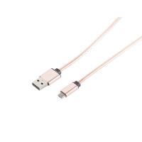 S-CONN USB Lade-Sycn Kabel USB A-ST auf USB Micro-ST rose 1,0m (14-11002)