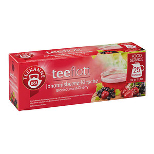 TEEKANNE teeflott Johannisbeere-Kirsche Tee 25 Portionen