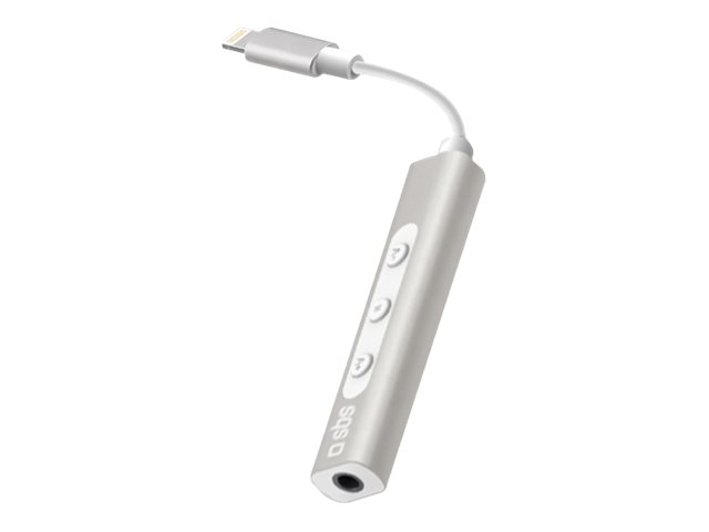 SBS Lightning auf 3,5 mm Kopfhöreranschluss Adapter (15 cm) weiß