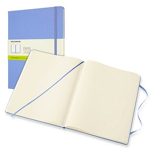 MOLESKINE Notizbuch Classic Collection fester Einband ca. DIN A4 blanko, hortensienblau Hardcover 192 Seiten
