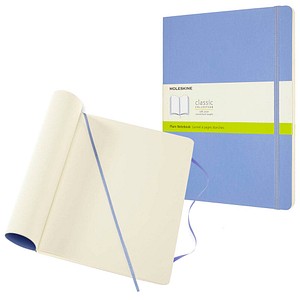 MOLESKINE Notizbuch Classic Collection flexibler Einband ca. DIN A4 blanko, hortensienblau Softcover 192 Seiten