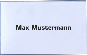 Namensschild 90 x 57 mm aus PVC-Hartfolie transparent mit Magnet – 20 Stück