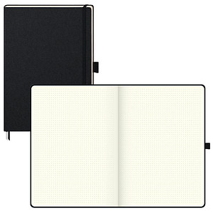 BRUNNEN Notizbuch KOMPAGNON Klassik A4 punktraster, schwarz Hardcover 192, davon 16 zum Heraustrennen Seiten
