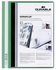 DURABLE Schnellhefter DURAPLUS, DIN A4, grün, überbreit transparenter Vorderdec