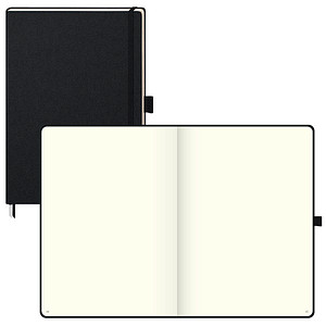 BRUNNEN Notizbuch KOMPAGNON Klassik A4 kariert, schwarz Hardcover 192, davon 16 zum Heraustrennen Seiten
