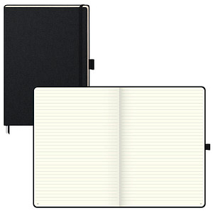 BRUNNEN Notizbuch KOMPAGNON Klassik A4 liniert, schwarz Hardcover 192, davon 16 zum Heraustrennen Seiten