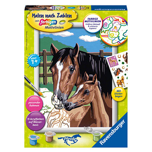 Ravensburger Malen-nach-Zahlen Pferd mit Fohlen mehrfarbig