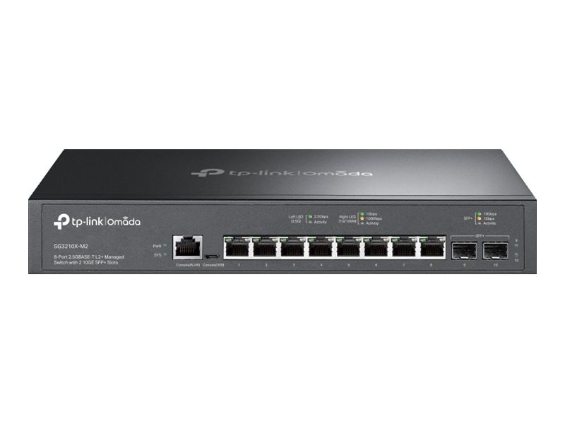 TP-LINK Omada 8-Port 2.5GBASE-T L2+ Managed Switch with 2 10GE SFP+ Slots     P