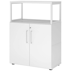 HAMMERBACHER Regalschrank FlexWall, VFW38T2RG/W/W/BS weiß 2 Fachböden 80,0 x 40,0 x 109,8 cm