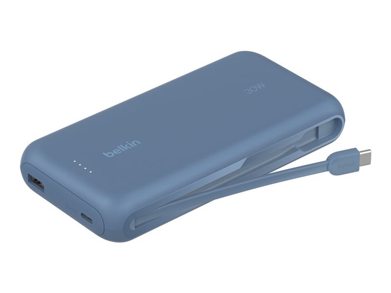 BELKIN Powerbank with integrated USB-C cable, blue, 20,000 mAh, BPB024HQBL