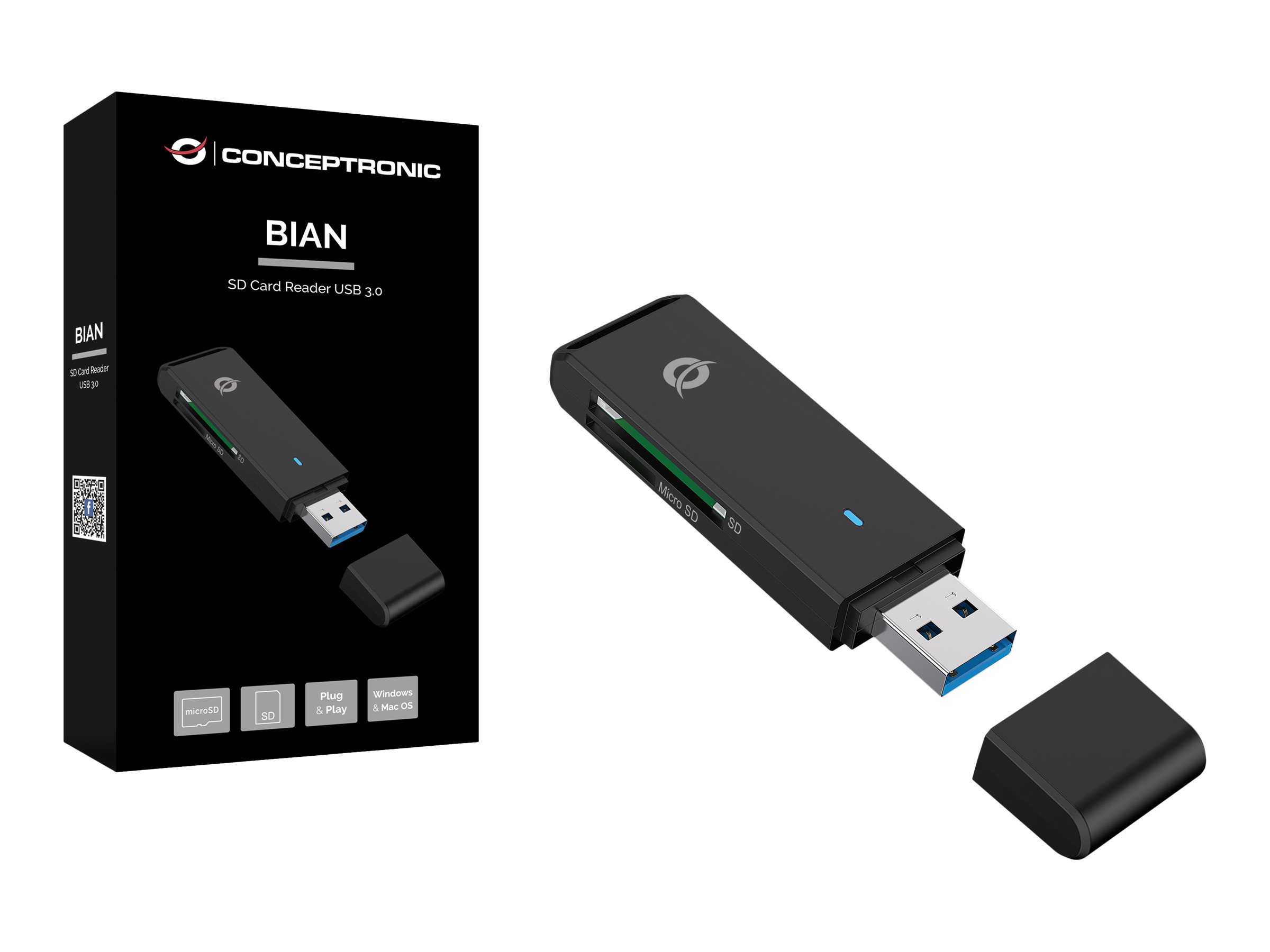 CONCEPTRONIC BIAN SD Card Reader USB 3.0 schwarz