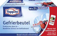 TOPPITS Gefrierbeutel, 80 x 2 Liter, 220 x 240 mm