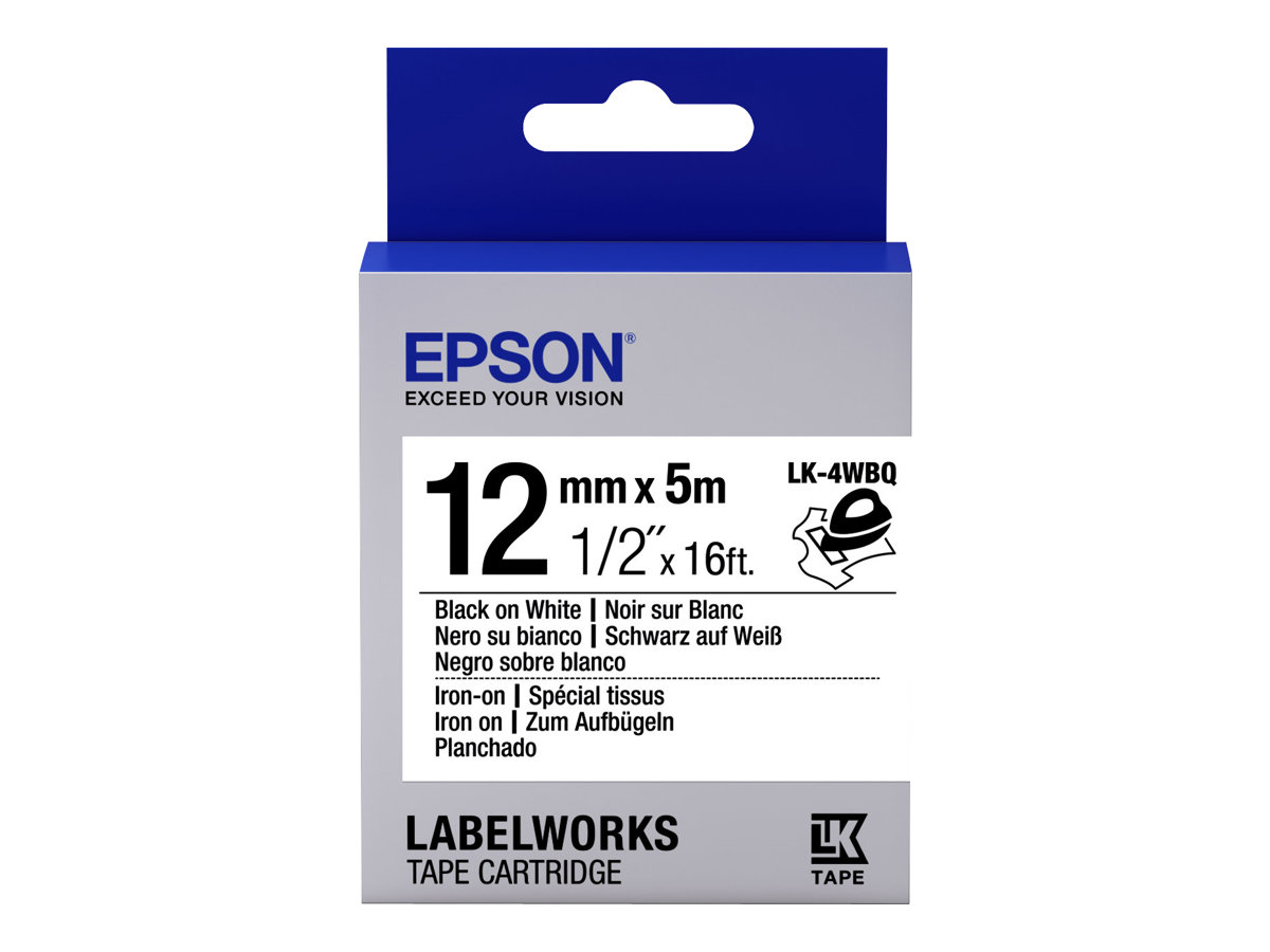EPSON TAPE - LK4WBQ IRON ON BLK/