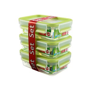 emsa Frischhaltedose CLIP & CLOSE, 3er Set, 0,55 L, hellgrün