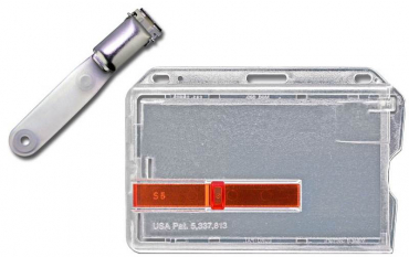 Kartenhalter mit Ausschieber rot mit Vinyl Clip - 25 Stück