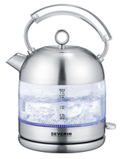 SEVERIN Glas-Wasserkocher Retro WK 3459, Edelstahl
