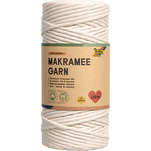 folia Makramee-Garn PURE NATURAL, Länge: 100 m