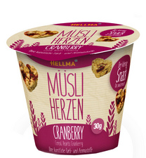 HELLMA Müsli-Herzen Cranberry, im Portionsbecher