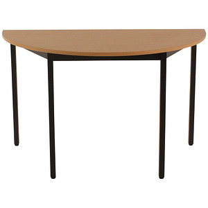 SODEMATUB Beistelltisch 120DRHN, halbrund, buche/schwarz