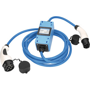 as-Schwabe MODE 3 mit MIXO Stromzähler Ladekabel für Elektroautos Typ 2 auf Typ 2 blau 400 V, 16 A, 11,0 KW, 5,0 m