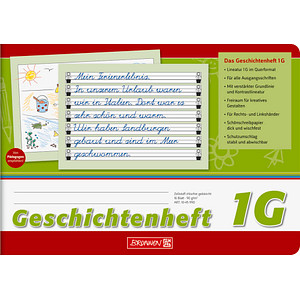 BRUNNEN Geschichtenheft Lineatur 1G liniert DIN A5 quer ohne Rand, 16 Blatt BRUNNEN Geschichtenheft Lineatur 1G liniert DIN A5 quer ohne Rand, 16 Blatt