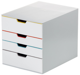 DURABLE Schubladenbox VARICOLOR MIX 4, 4 Schubladen, weiß