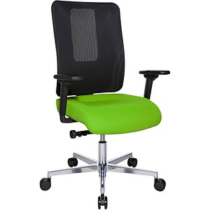 Topstar Bürostuhl Sitness Open X (N) Deluxe Alu mit Schiebesitz, OX39WTW2 T350 apfelgrün, schwarz, alu Stoff