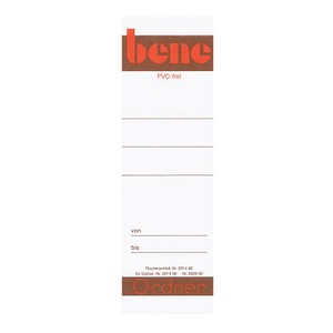 10 bene Einsteck-Rückenschilder weiß für 8,0 cm Rückenbreite
