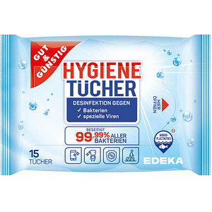 GUT&GÜNSTIG Desinfektionstücher, 15 St.