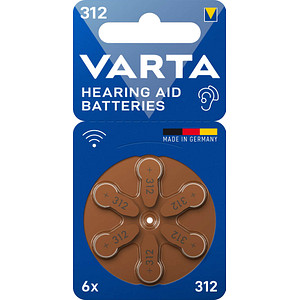 VARTA Hörgeräte Knopfzelle "Hearing Aid Batteries" 312
